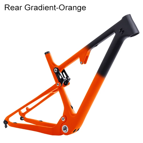 RG-Orange Полная карбоновая подвеска велосипедная рама 29er MTB через ось 12 мм карбоновая подвеска BMX горные велосипеды горные велосипедные рамы - Цвет: RG-Orange