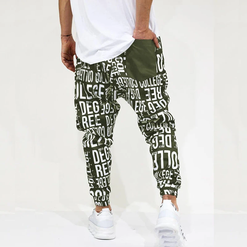 

letter printed trousers men fashion High street Hip hop Baggy pants men joggers Streetwear Casual Loose Harem Pants men