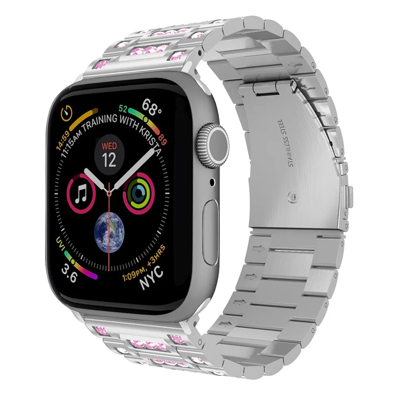 Watch band 38mm 40mm 42mm 44mm Diamond bracelet Suitable for Apple Watch series 5 4 3 2 iWatch Wristband Stainless Steel Strap