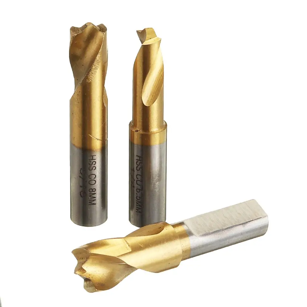 

DANIU 3pcs 6.5mm 8mm 10mm HSS CO Spot Weld Sheet Metal Hole Cutter Solder Joint Removal Drill Bits Tools Set