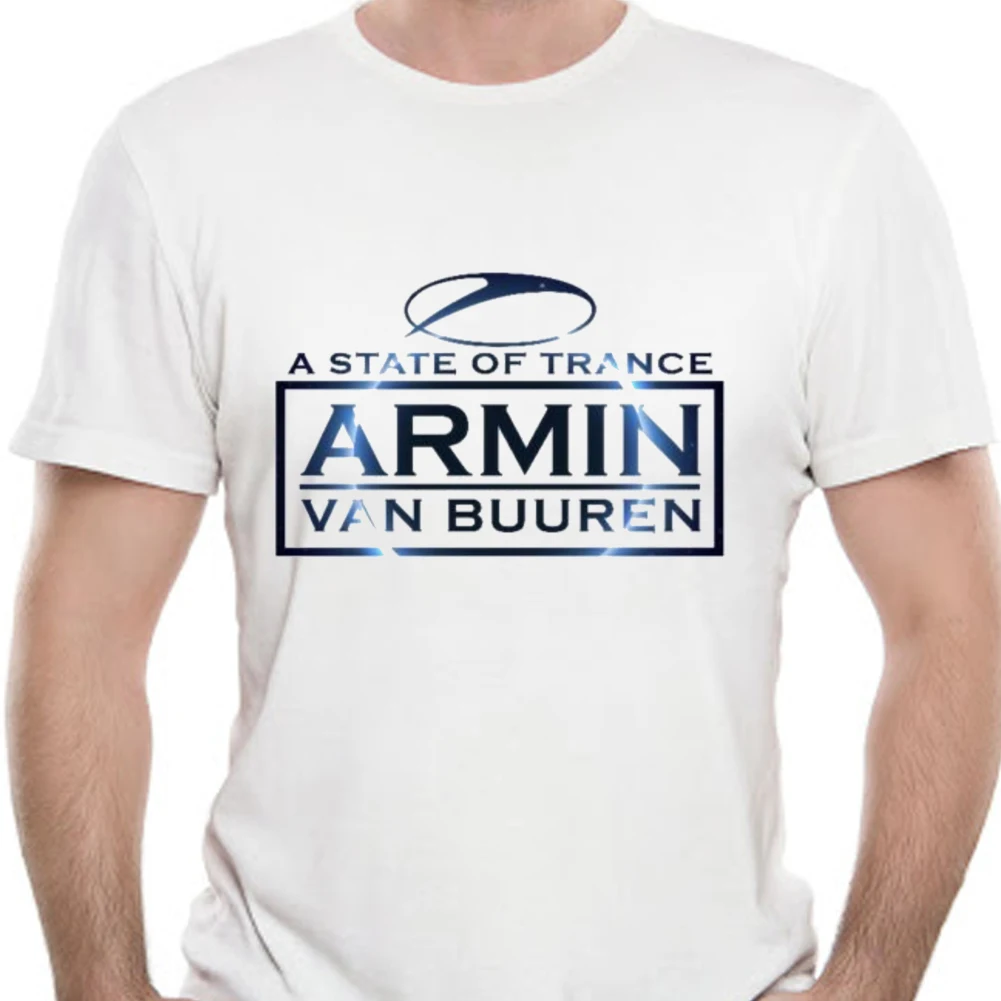 Мужская белая хлопковая Футболка Armin Van Buuren с надписью State Of Trance | одежда