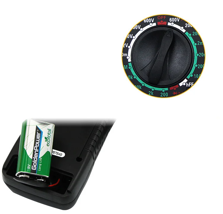 Мультиметр цифровой бытовой малогабаритный SHWNG с портативным зуммером, подсветкой и защитой от перегрева, высокой точности на.