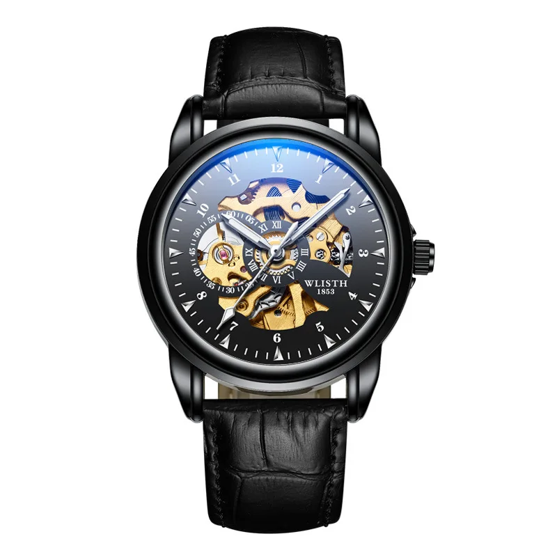 

Men's watch mechanical watch top brand luxury hollow mechanical watch royal design men's self-winding mechanical skeleton watch