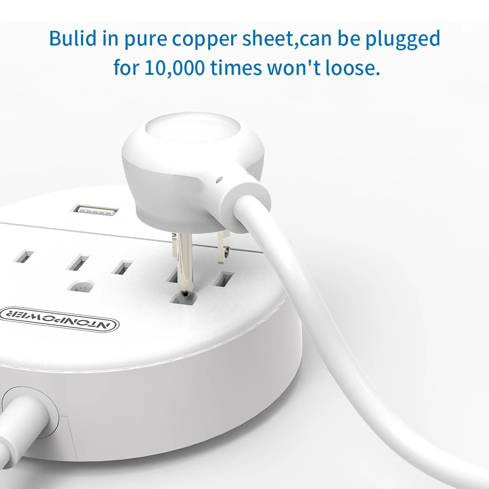 Сетевой удлинитель NTON POWER US настенное крепление с USB флагом 3 розетки 2 USB-порта для