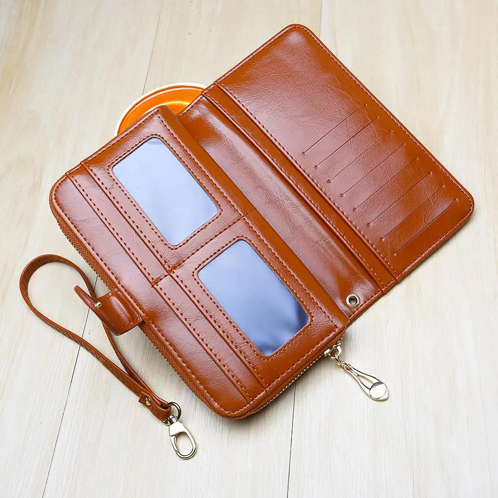 100% натуральная кожа Женский кошелек Portomonee подарки женский длинный удобный