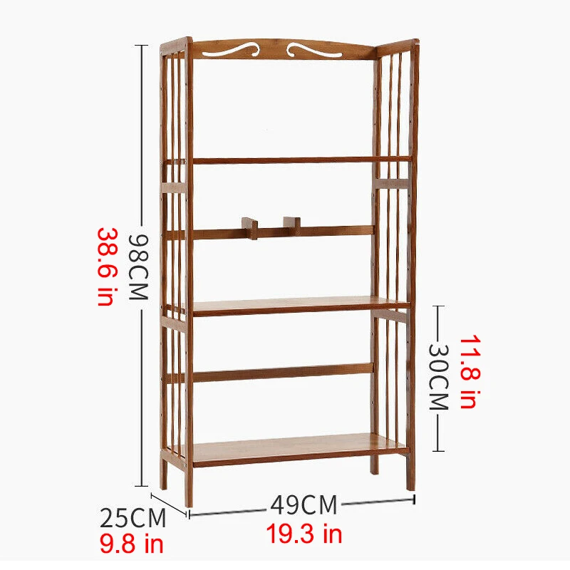 

3-Tier Simple Bamboo Bookshelf Living Room Shelf Floor Shelf Children Adult Storage Ladder Bookcase Display Shelf Wooden Rack