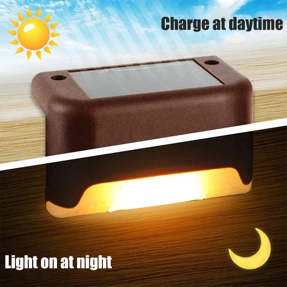

4Pcs Led Solar Stair Lamp Outdoor Fence Light Garden Lights Pathway Yard Patio Steps Lamps Solar Night Light Ip65 Waterproof