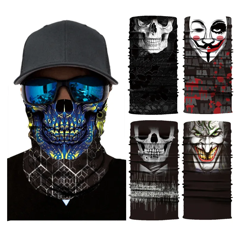 

Fashion Magic Scarf Mask For Men Skull American Flag Cotton Full Face Scarf Outdoor Cycling Riding Windproof Scarves Decoration