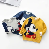 disney 2 7y new mickey mouse spider man boy double knitted thicken spring and autumn warm cartoon hedging winter girl sweater