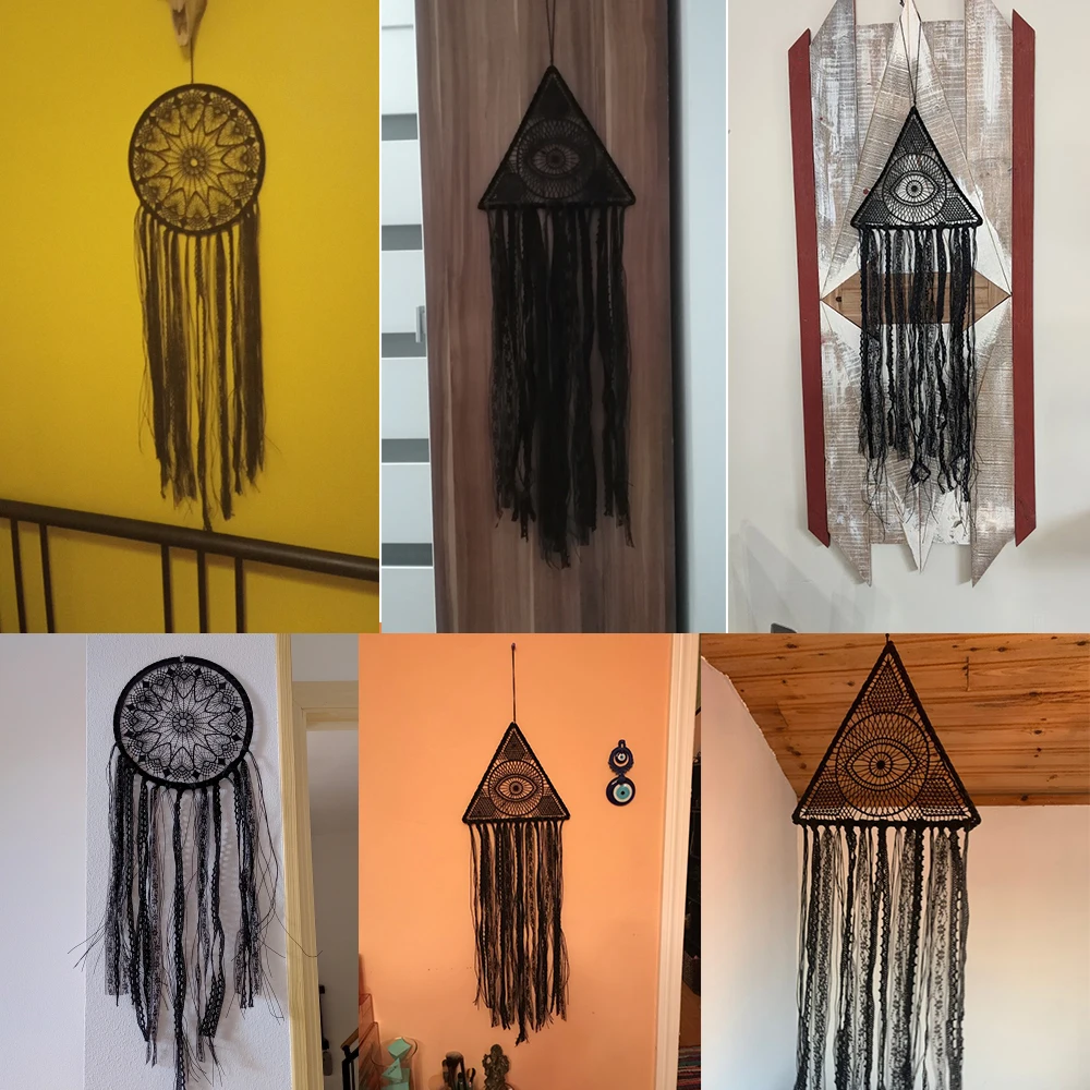 

Evil Eye Dream Catcher Room Decor Nordic Christmas Room Decoration Black Wall Hanging Aesthetic Party Gift Dropshipping