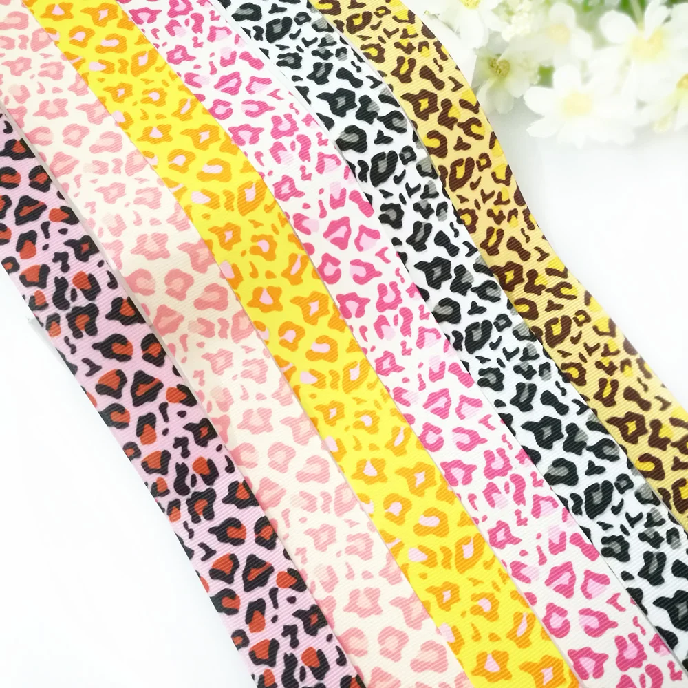 (10 м) 1 &quot25 мм с принтом пикантные леопардовые Grosgrain ленты лук изготовления одежды