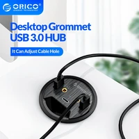 orico desktop grommet usb 3 0 hub type c high speed splitter card reader headphone mircophone adapter for computer accessories