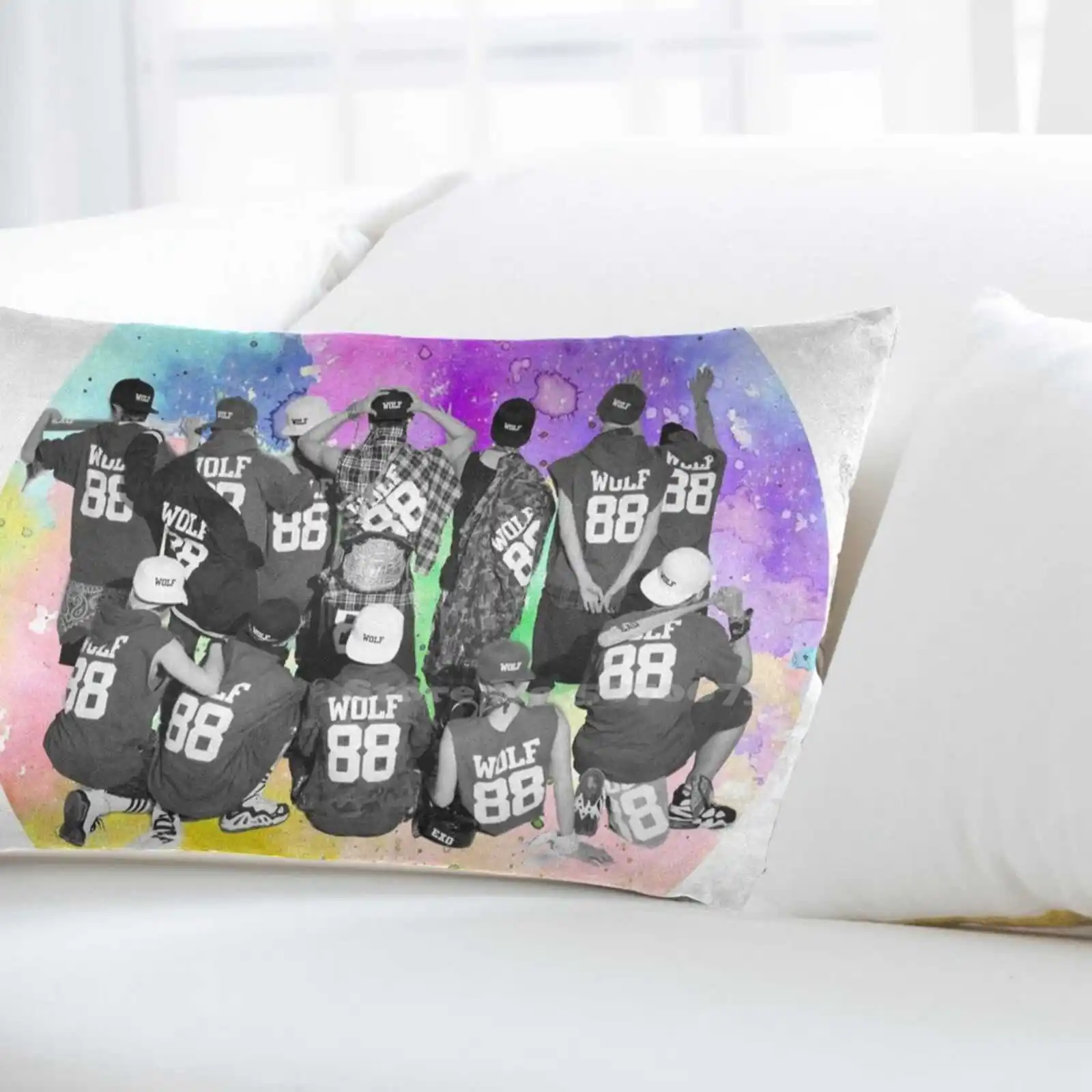 Наволочка для подушки Exo Wolf с принтом наволочка Kpop Xiumin Suho Sehun Chanyeol Chen Kai Lay Baekhyun Luhan Do