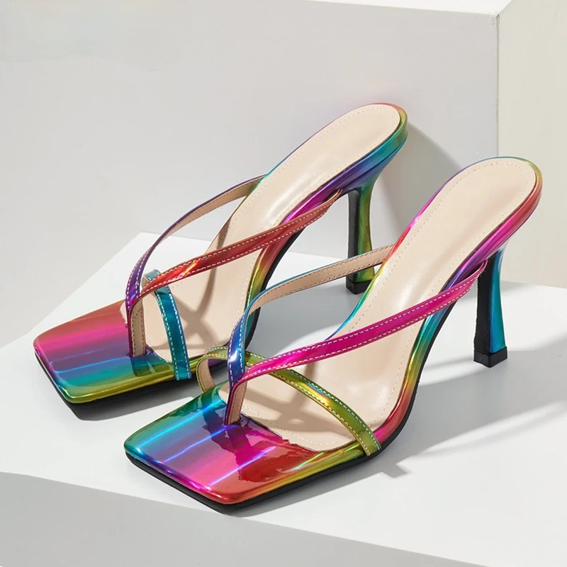 

2021 New Color Women Slipper Summer Outdoor Sandal High Heel Slip On Flip Flops Women Slides size 41 42