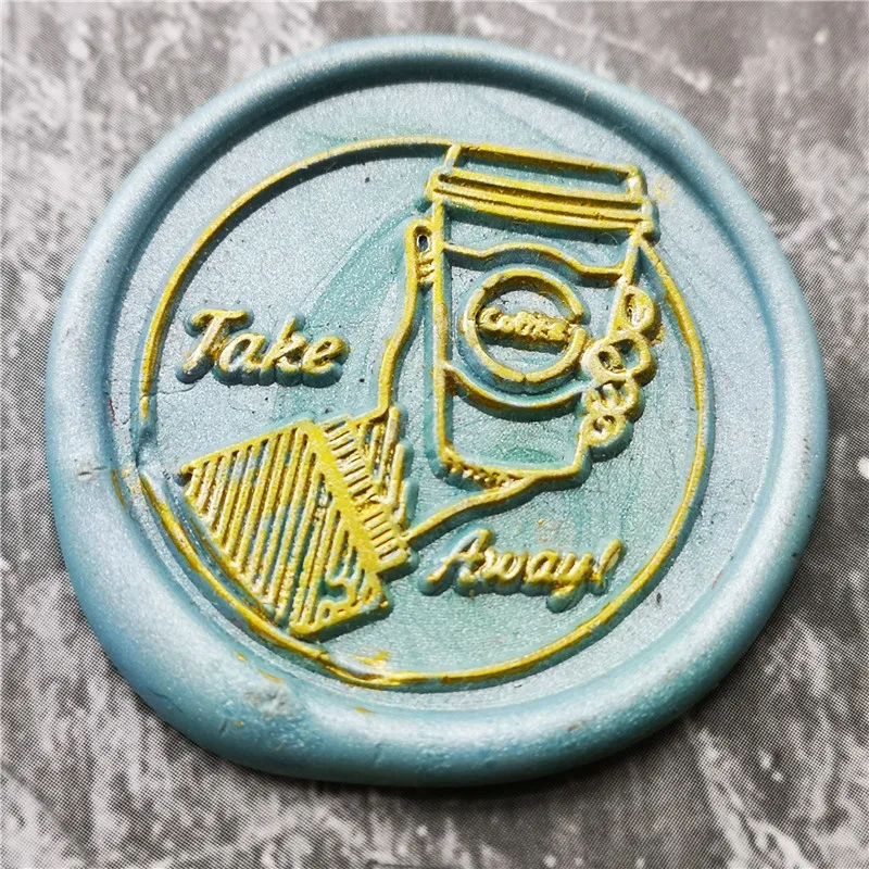 Жеста рукой забрать кофе головка штемпеля из Фотофон в ретро стиле с