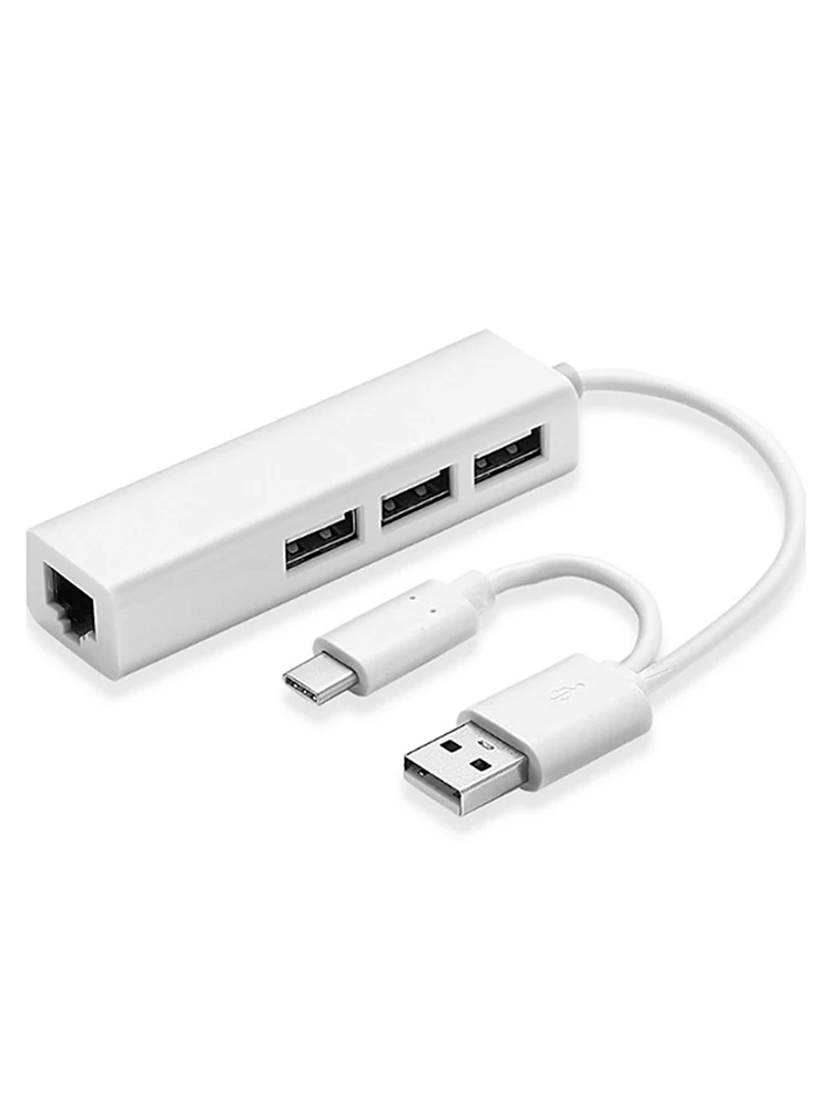 Оригинал для MacBook Chromebook 3 порта USB 1 концентратор типа C к Gigabit Ethernet LAN RJ45