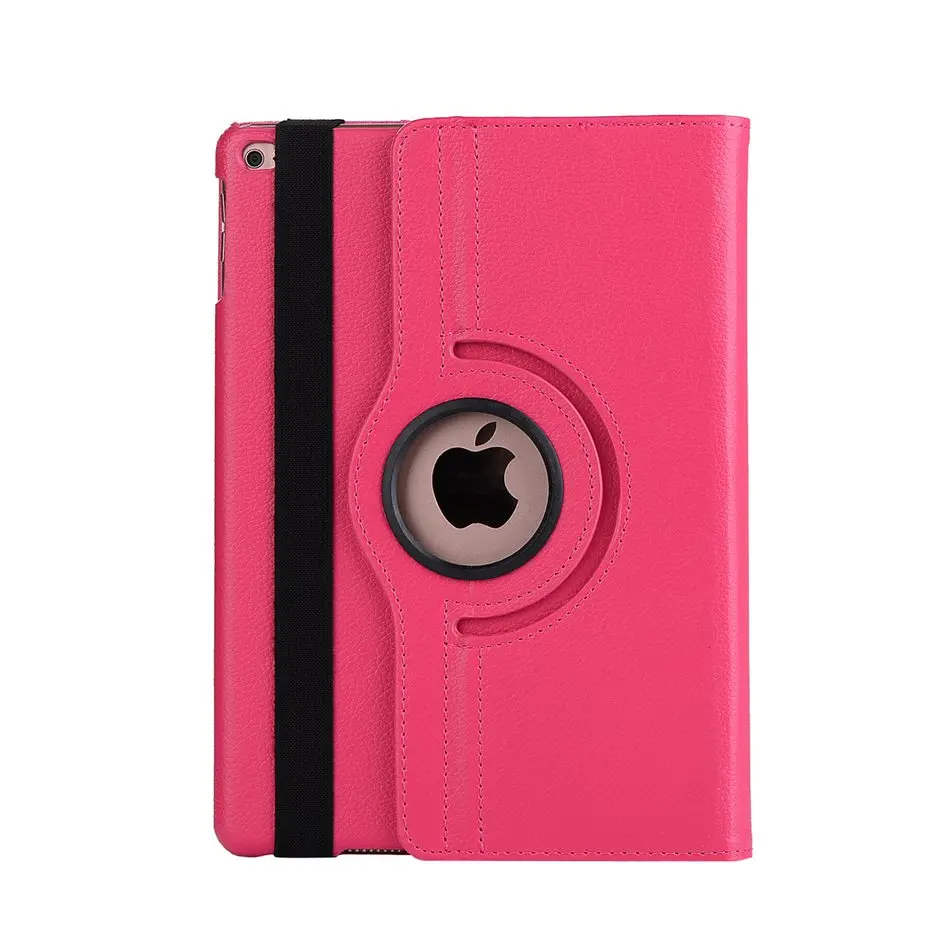 Чехол для iPad 9,7, для iPad 9,7 Чехол для iPad Air 2, чехол для iPad Air_Smart Wake-Sleep& Ultra-Slim& 360-вращающийся - Цвет: ROSE RED