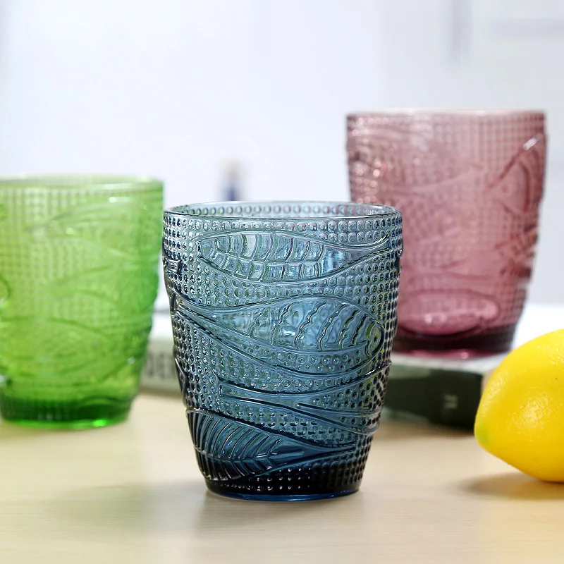 Новый год 4 шт красочные сок стекло рельеф молоко чашка кружка модные подарки на