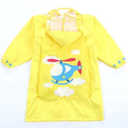 Модное непромокаемое пальто для малышей; непромокаемый костюм для детей; дождевик для учеников начальной школы; пончо; рюкзак; дождевик для детей - Цвет: Yellow With Backpack