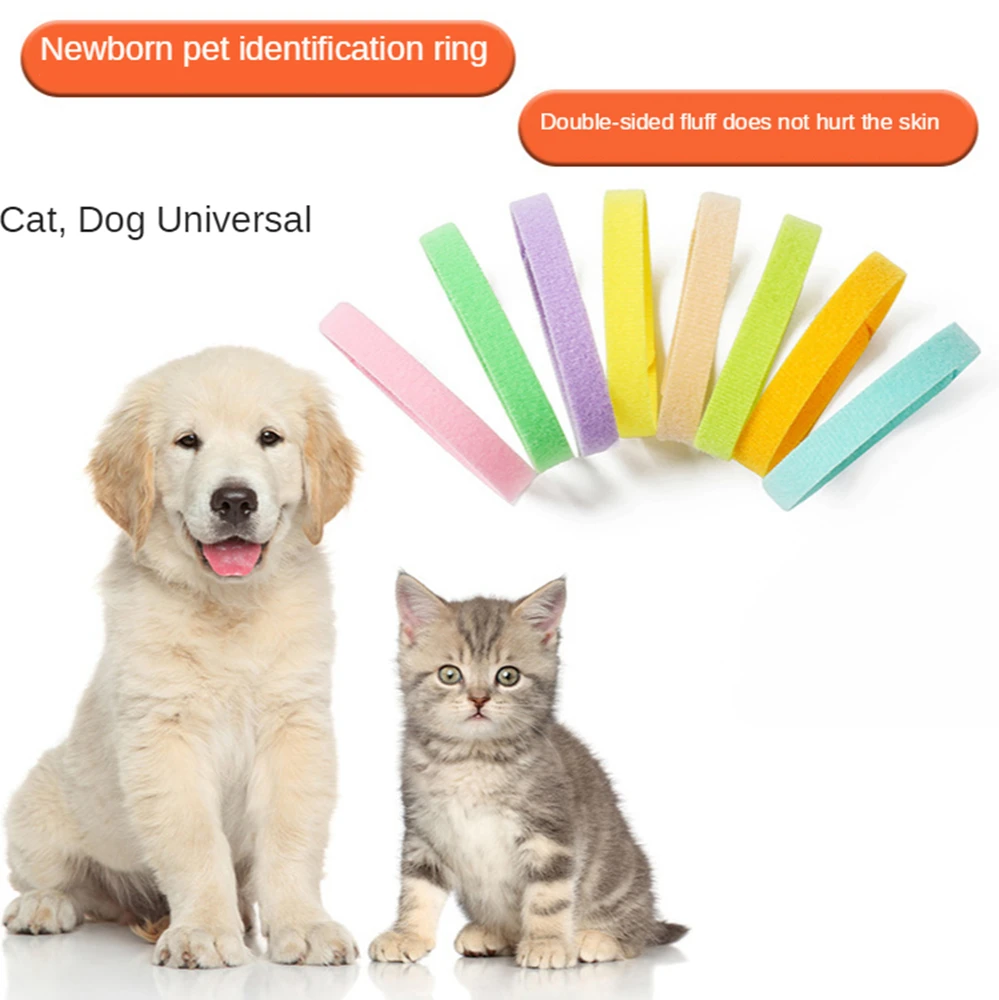 

Newborn Dog Identification Collar Cat Mark Rope Puppies Kittens Birth Neckband Identification Number Plate 15pcs 15 Colors New