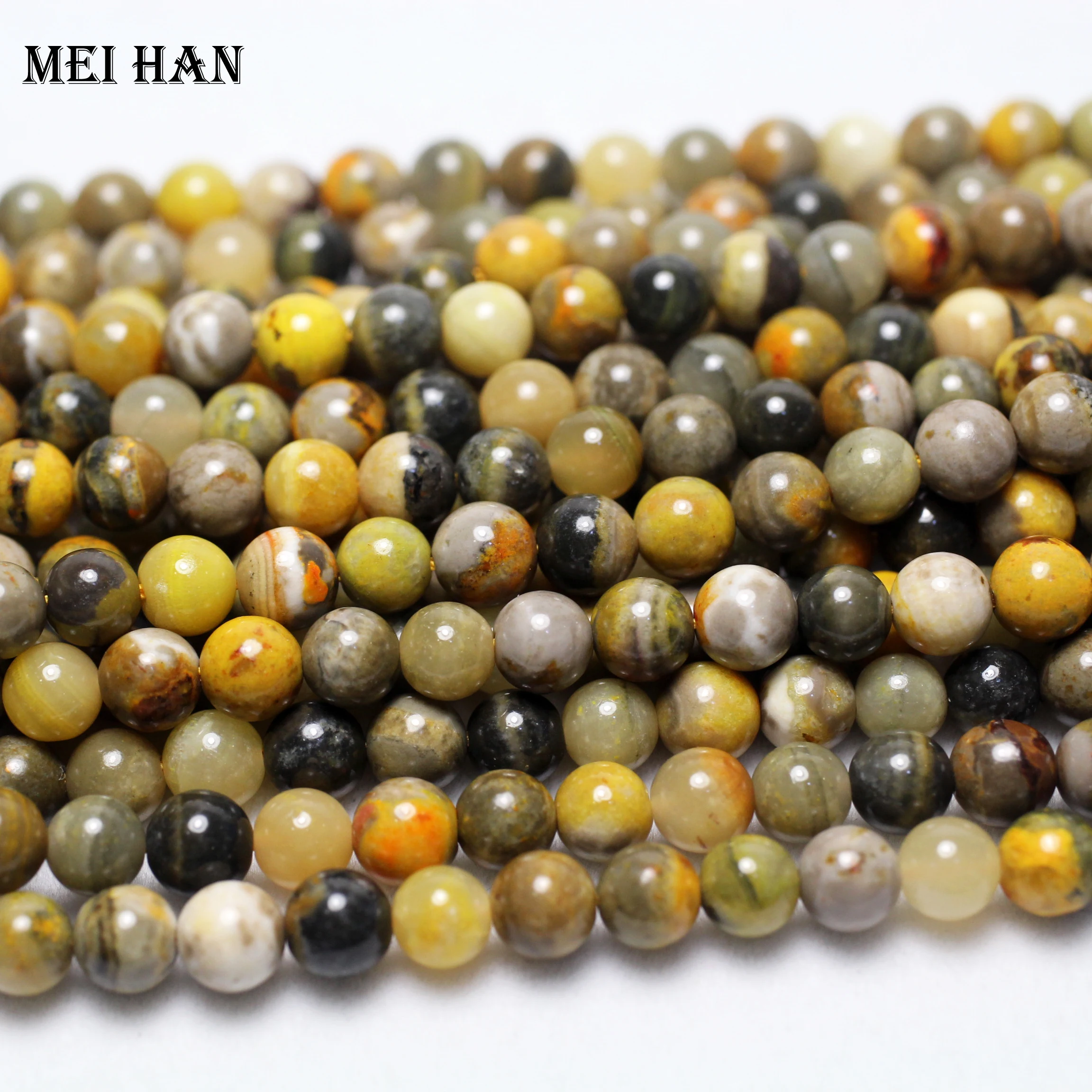 Механ (1 нитка/комплект) натуральный мелитит оса Шмель пчела яшма камень 6 мм 8