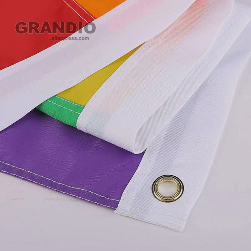 Сшитый Радужный Флаг ЛГБТ гей Прайд 90x150 см толстый тяжелый водонепроницаемый