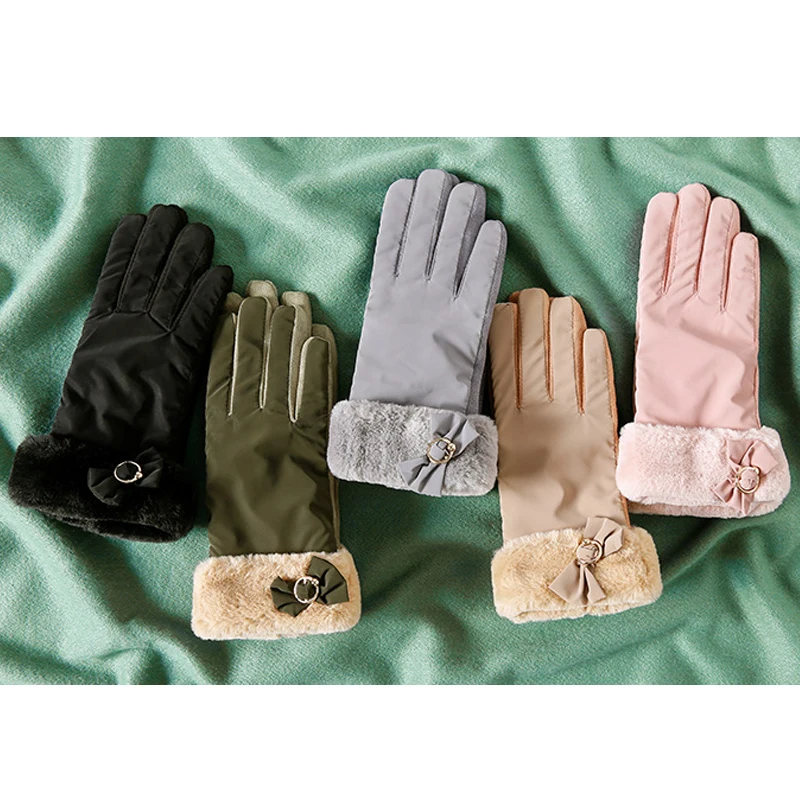 FEIQIAOSH новые модные замшевые зимние перчатки большого размера для женщин ручная