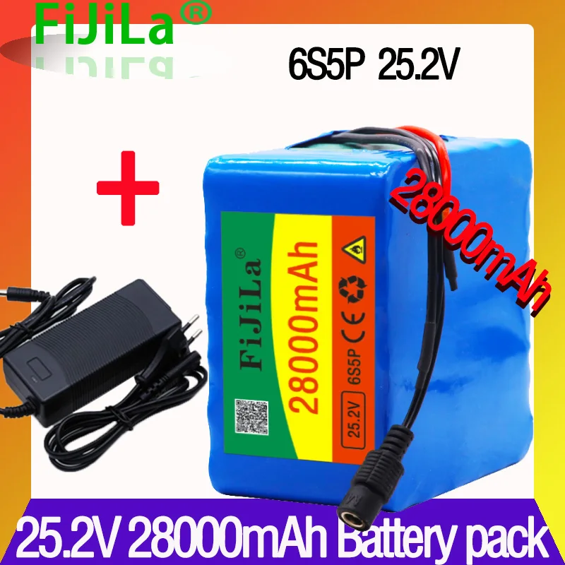 

24V 28Ah 6S5P 18650 литий-ионный аккумулятор Пакет 25,2 28000 мАч Электрический велосипед мопед/Электрический/комплект литий-ионный батарей ионный акку...