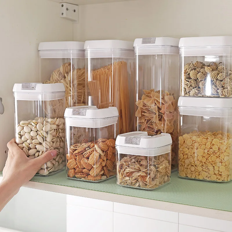 

Kitchen Refrigerator Noodle Box Set Draw Cereal Container Lid Plastic Container Food Storage Crisper Kitchen Storage Jars Pasta