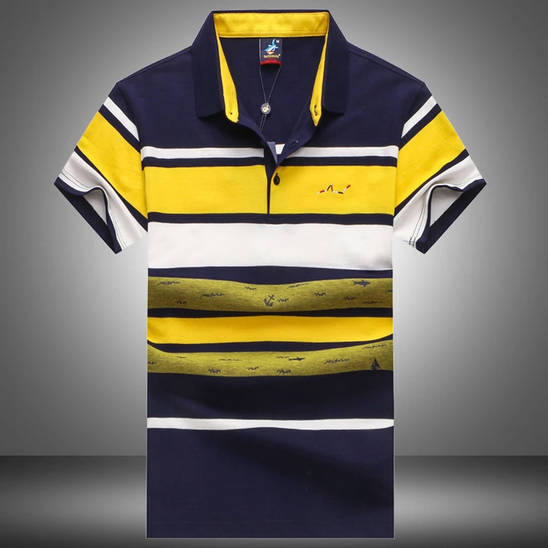 

Best Selling Striped 2020 Summer Fashion High Quality Tops Shark Brand Casual Cotton Short Sleeve Polo Shirts Contrast Color