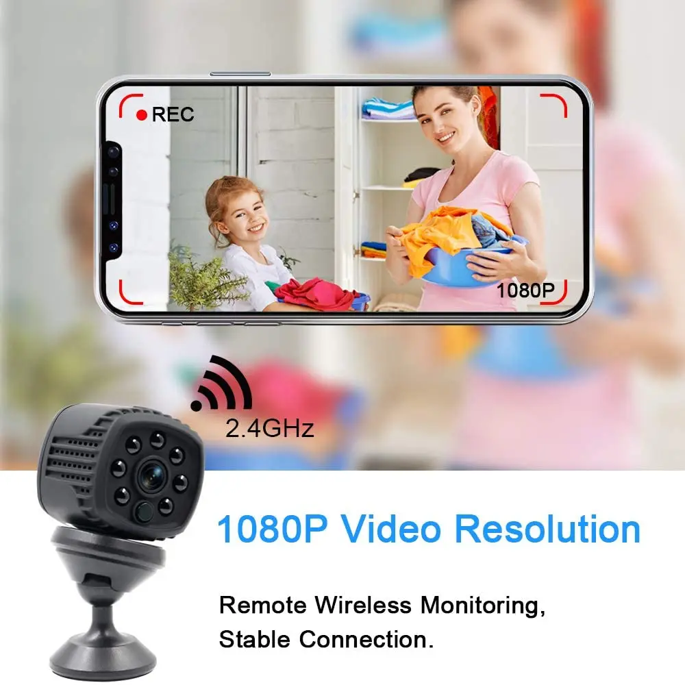 

HD 1080P Ultra Mini Battery Camera Magnetic Base Portable IP Wifi Camera Support Audio TF Card AP Mode Car Dash Camera Baby