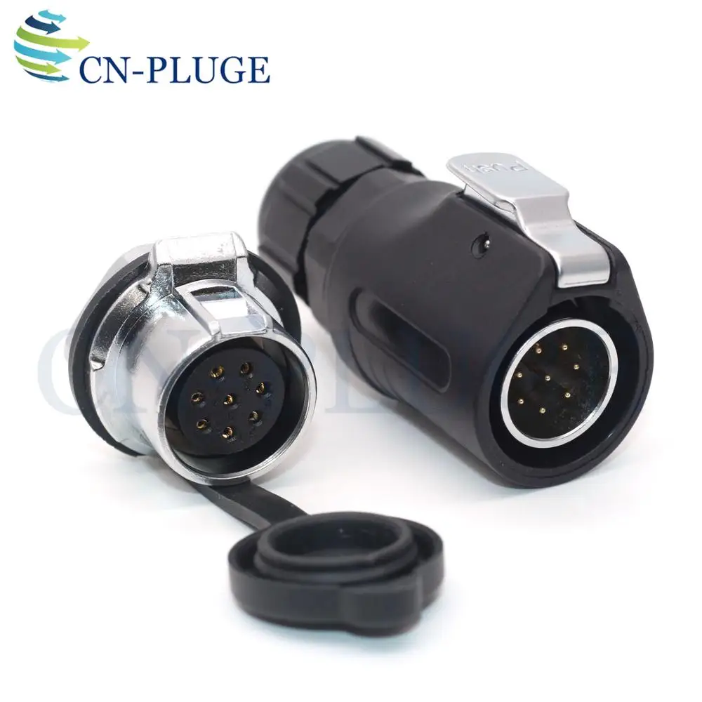 XHP20 8 Pin IP67 Waterproof Bulkhead Electrical Connector Adapter Solar Male Plug Female Socket Industrial AC DC Power Supply |