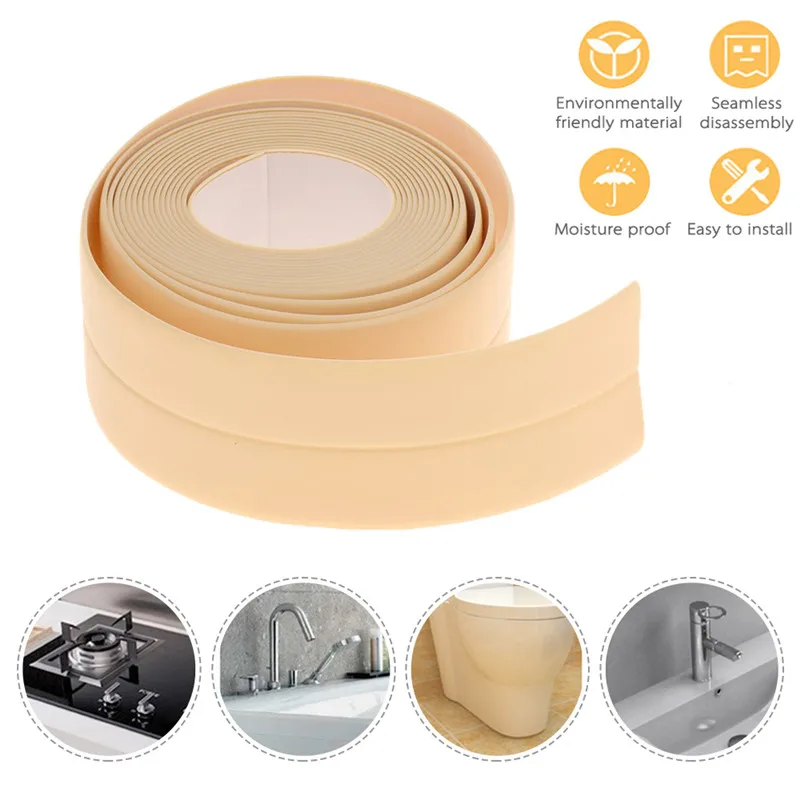 3 2 м x 38 мм уплотнительная лента для ванной и раковины клейкая ПВХ самоклеющаяся