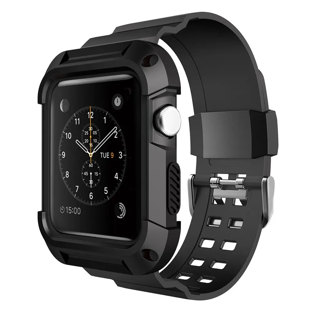 Силиконовый чехол из ТПУ с ремешком для спортивного ремешка iwatch Apple Watch Series 1 2 3 38