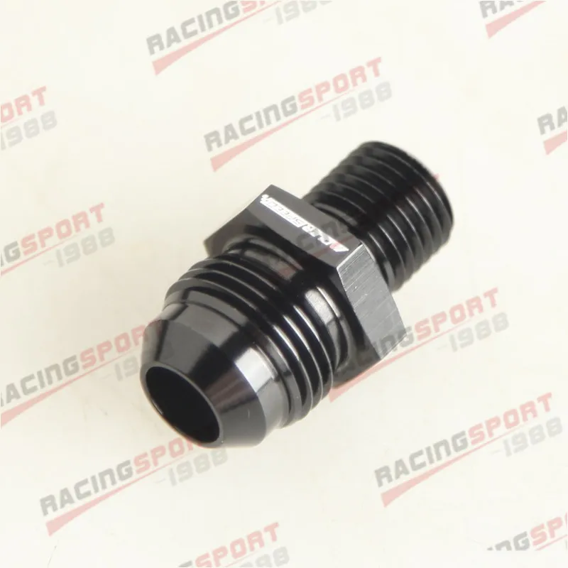 Straight Male -8AN 8AN AN8 AN-8 Flare To M14x1.5 Metric Fitting Aluminum Black | Engine