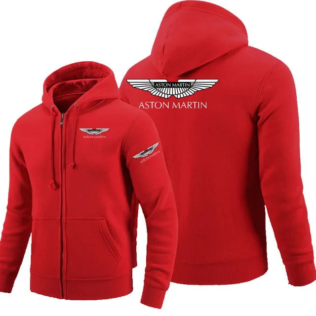 

2020 Zipper Hoodies Aston Martin logo Printed Hoodie Fleece Long Sleeve Man's zipper Jacket Sweatshirt