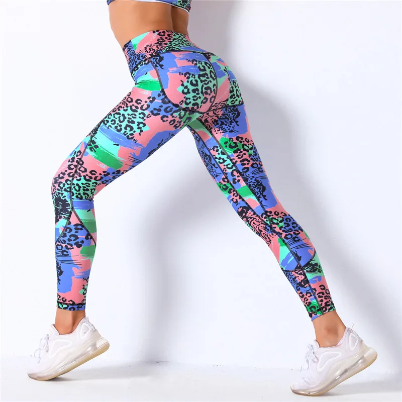 

Rooftrellen 25%Spandex High Waist Leggings Leporad Printed Sexy Leggings For Women Stretch Fitness Pants Skinny Women Leggings