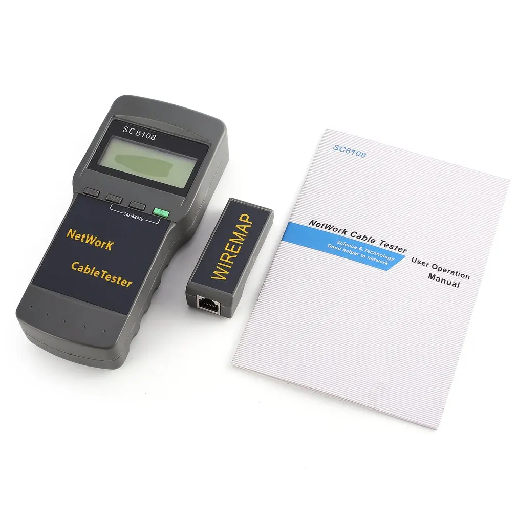 

SC8108 Multifunctional Network Tester Portable LAN Phone Cable Meter&Tester Wire Tracker LCD Display 5E 6E RJ45