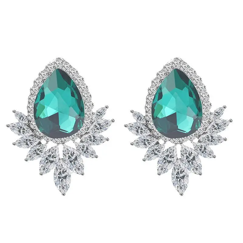 Новинка женские модные серьги с кристаллами стразы Красный/Розовый стекло