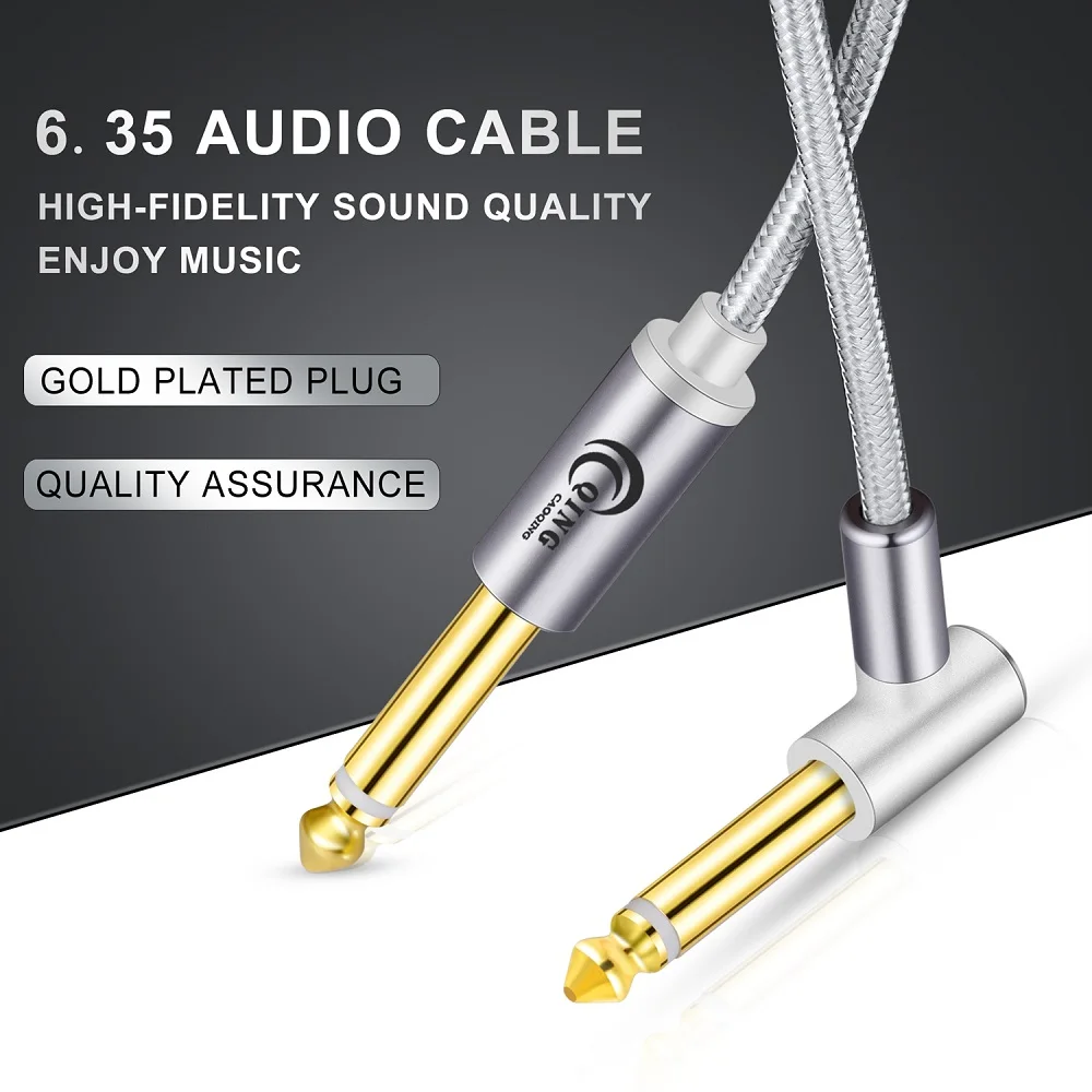 gitarre kabel 65mm jack audio kabel nylon geflochtene 635 gitarre instrument kabel für elektrische gitarre mixer verstärker 635mm kabel f