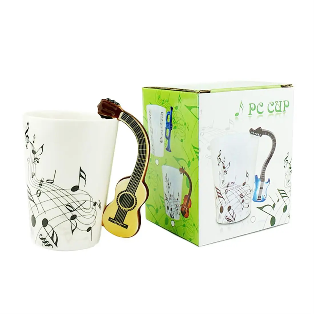 

Ceramic Mug Cup Musical Instrument Note Style Coffee Milk Cup Christmas Gift