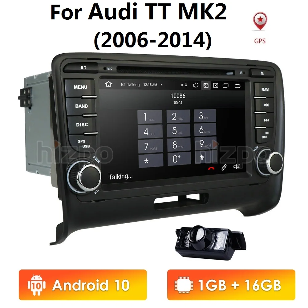 IPS 4 ядра Android 10 2DIN автомобильный DVD GPS Nav для Audi TT MK2 8J 2006 2007 2008 2009 2010 2011 2014