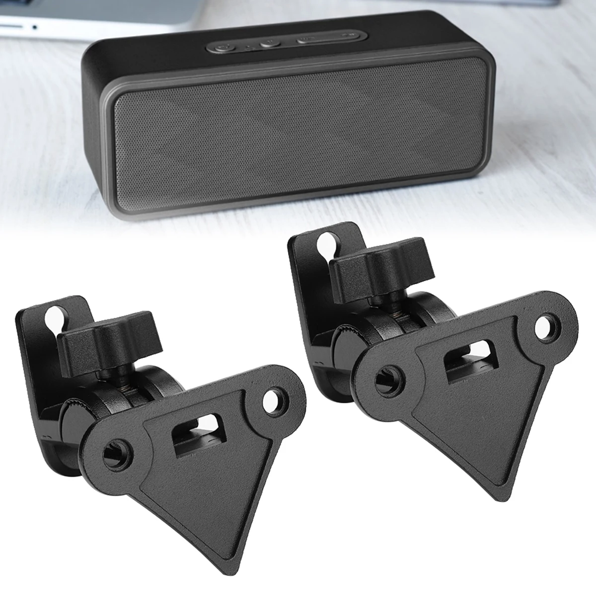 

A Pair Metal Hanging Rack Bracket Hanger with Cable Hole for SONOS PLAY:1 WiFi Wireless I metal