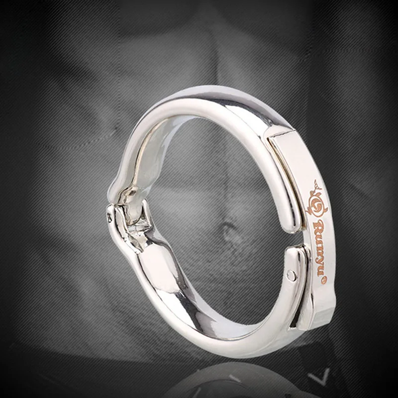 Мужское кольцо удлинитель из нержавеющей стали с магнитным замком массажные