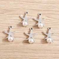 10pcs 1521mm cute pearl starfish charms for jewelry making fashion drop earrings pendants necklaces diy crafts accessories