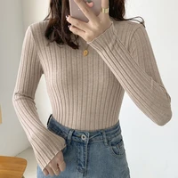 ljsxls women fashion sweater autumn half turtleneck sweaters soft solid slim pullovers female knitted tops 2021 winter clothes