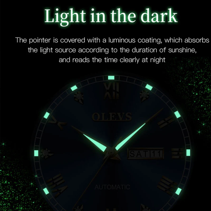 OLEVS Fashion Couple Watch 2023 New Luxury Brand Men Women Watch Automatic Mechanical Watch Luminous Waterproof Trend Reloj 6602