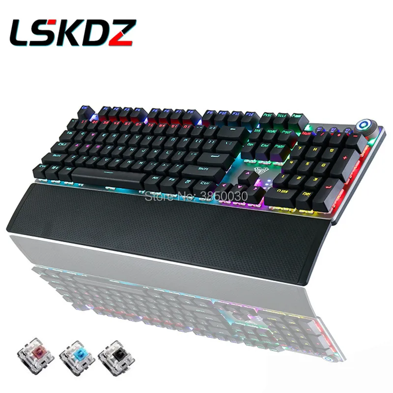 Механическая клавиатура с 104 клавишами игровая подсветкой для компьютера ПК