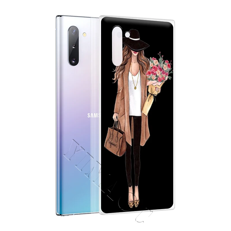 YIMAOC Cute Fashion Coffee Girl Winter Case for Samsung Galaxy S10 S9 S8 S7 Plus A70 A60 A50 A40 A30 A20 A10 A50S A30S A20S | Мобильные