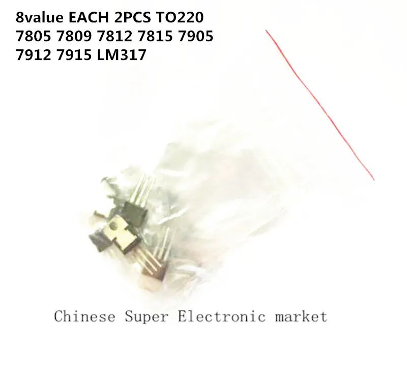 ТРАНЗИСТОР LM317 на 220 набор из 2 предметов все 8value82 = 16 шт. 7805 7809 7812 7815 7905 7912 7915|transistor